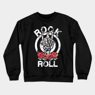 Lets Rock Rock&Roll Vintage Retro Skeleton Hand Rock Concert Crewneck Sweatshirt